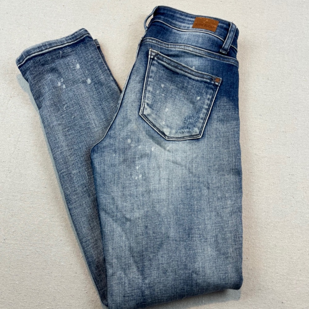 Judy Blue Distressed Paint Splatter Boyfriend Size 3/26 Jeans Blue JB82169LT